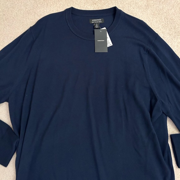 Nordstrom Blue Merino Wool Crewneck Sweater Size 3XL - Picture 5 of 5